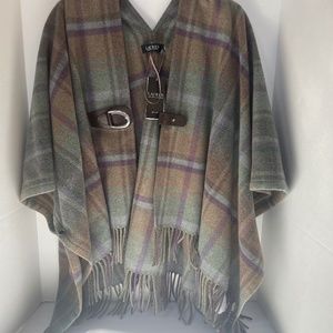 Ralph Lauren Plaid Cape Wool
